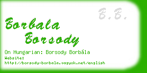 borbala borsody business card